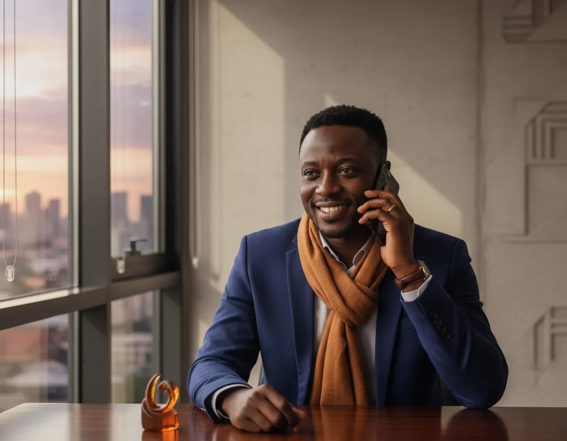 Customer easily calling a Lagos business via a Google Business Profile listing on mobile