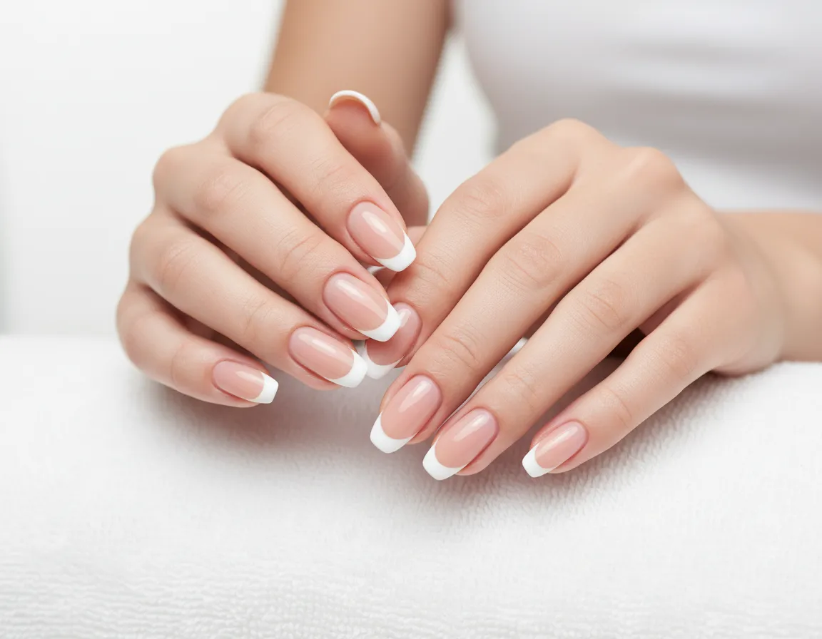 Acrylic nails McAllen TX with French tips at Chloe Nails