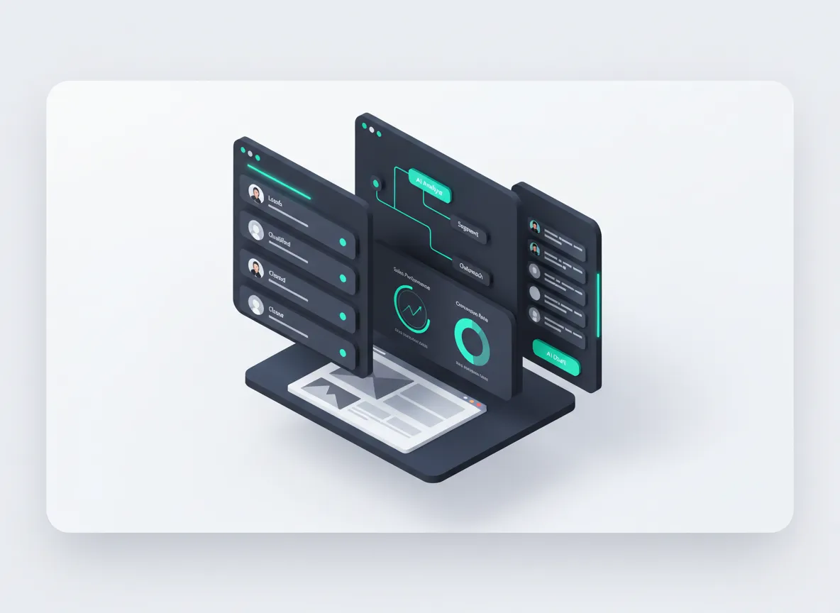 Modern CRM Dashboard Illustration