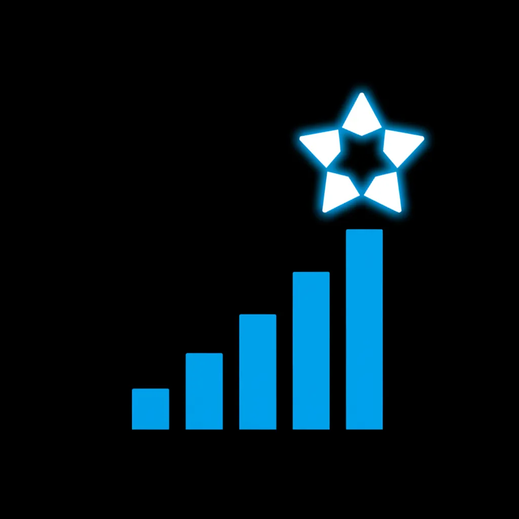 Rising chart and award icon