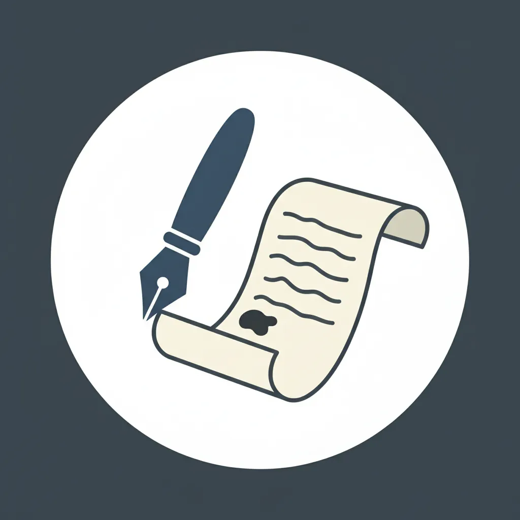 Fountain pen and manuscript icon