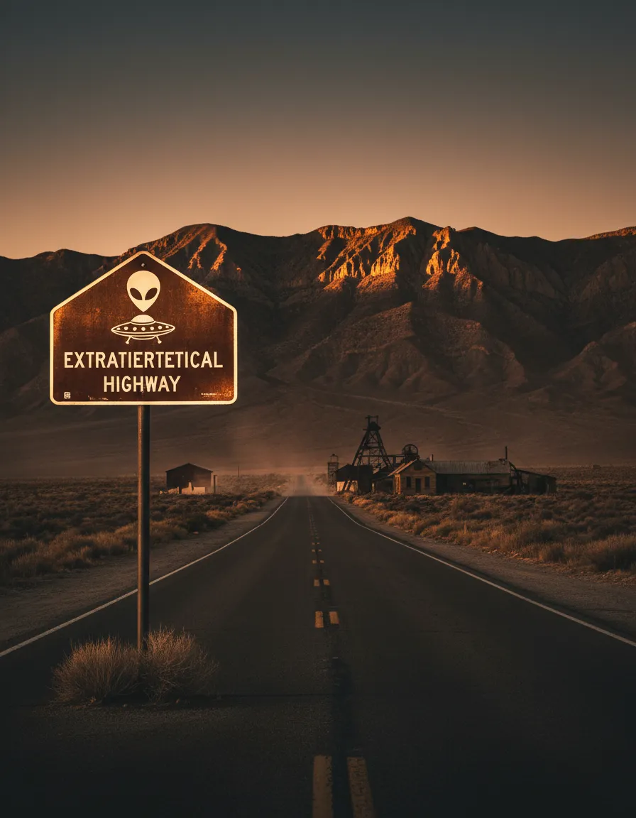 Extraterrestrial Highway and historic Nevada landscape