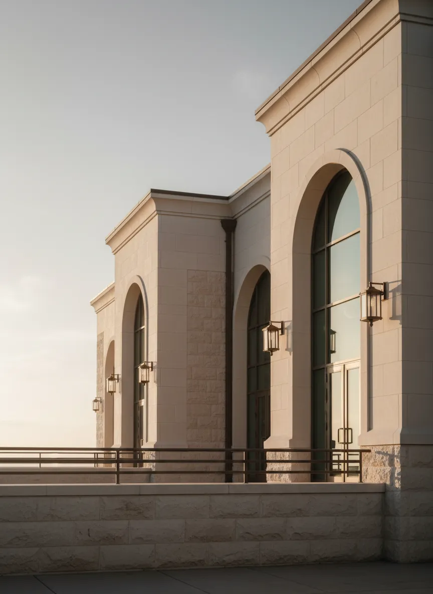 Desaturated high-end architectural photo in Galveston