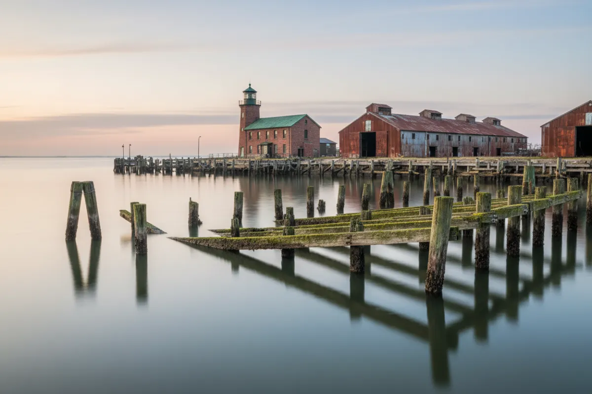 Walkable neighborhood street in Galveston County with mature trees and local homes
