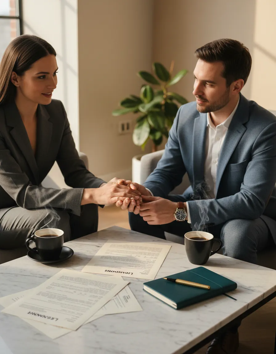 Professional meeting analyzing lending options and strategies