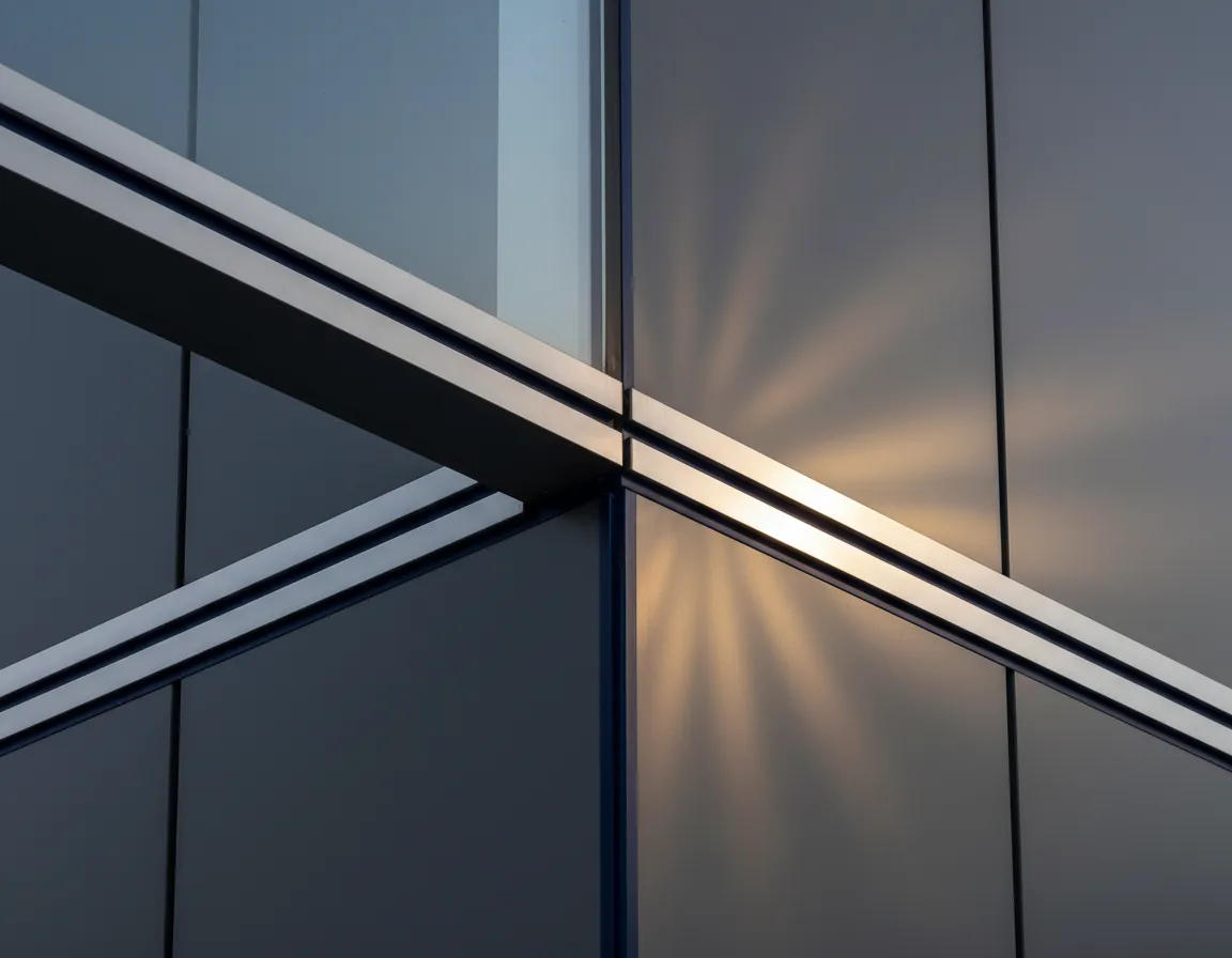 Modern architectural building embodying transparency and security