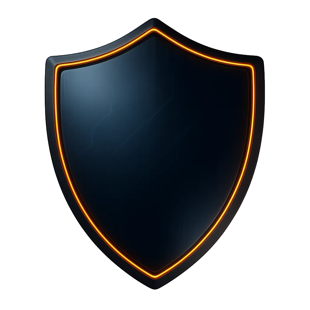 High-tech glowing digital security shield graphic clearing verified transactions