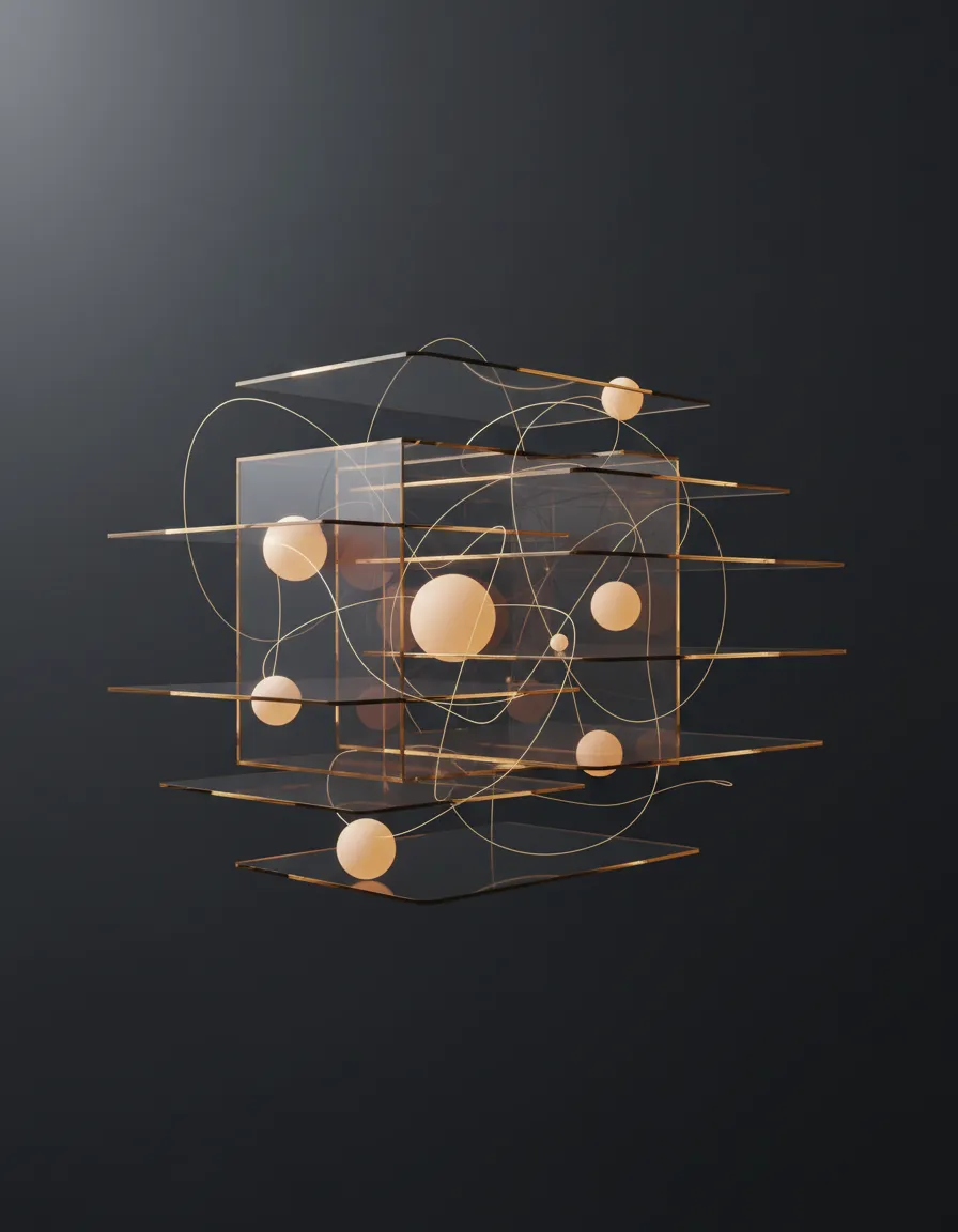 Abstract visualization of marketing data layers and predictive models