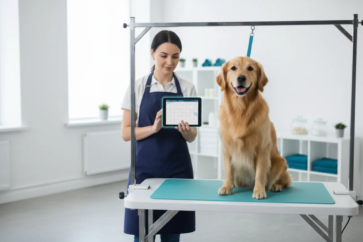 Pet Groomer managing appointments