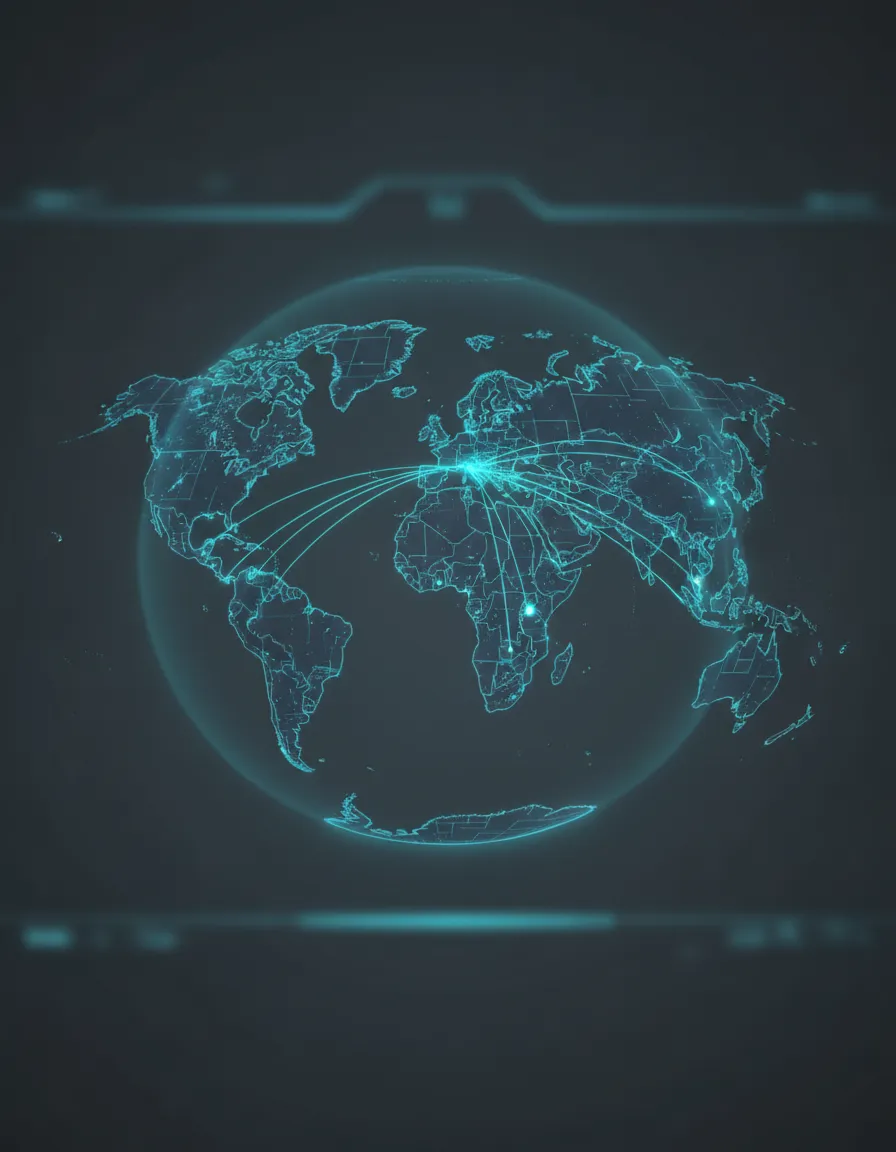 Global Logistics Map Overlay showing worldwide operational reach