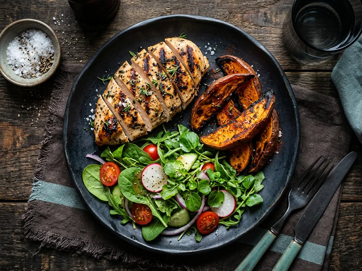 Clean balanced nutrient plating demonstrating maintenance caloric balance