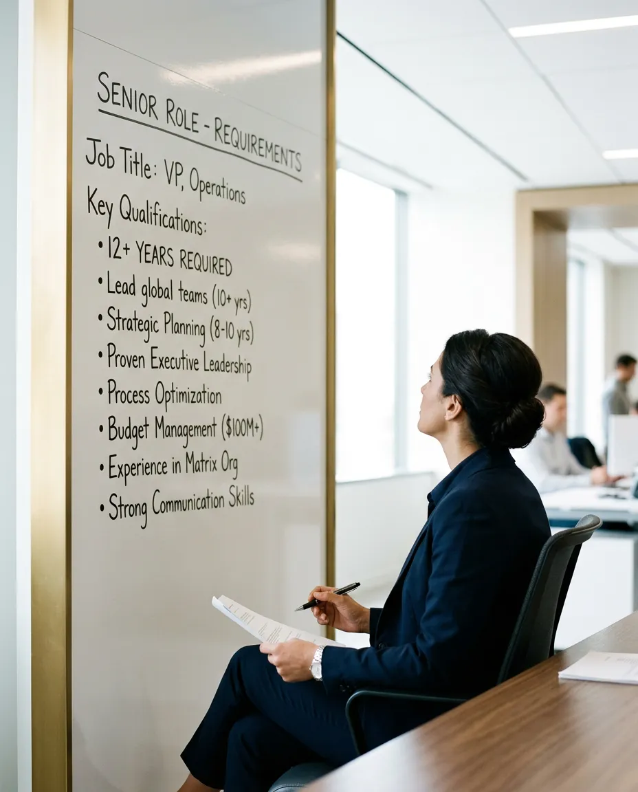 Corporate candidate staring silently at a whiteboard during an intensive analytical interview