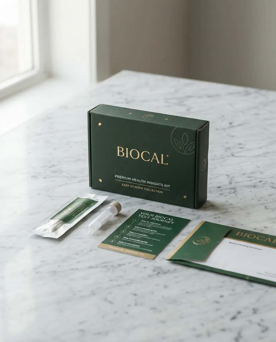 Premium diagnostic kit, medical dossier, and physician consultation tools in natural light