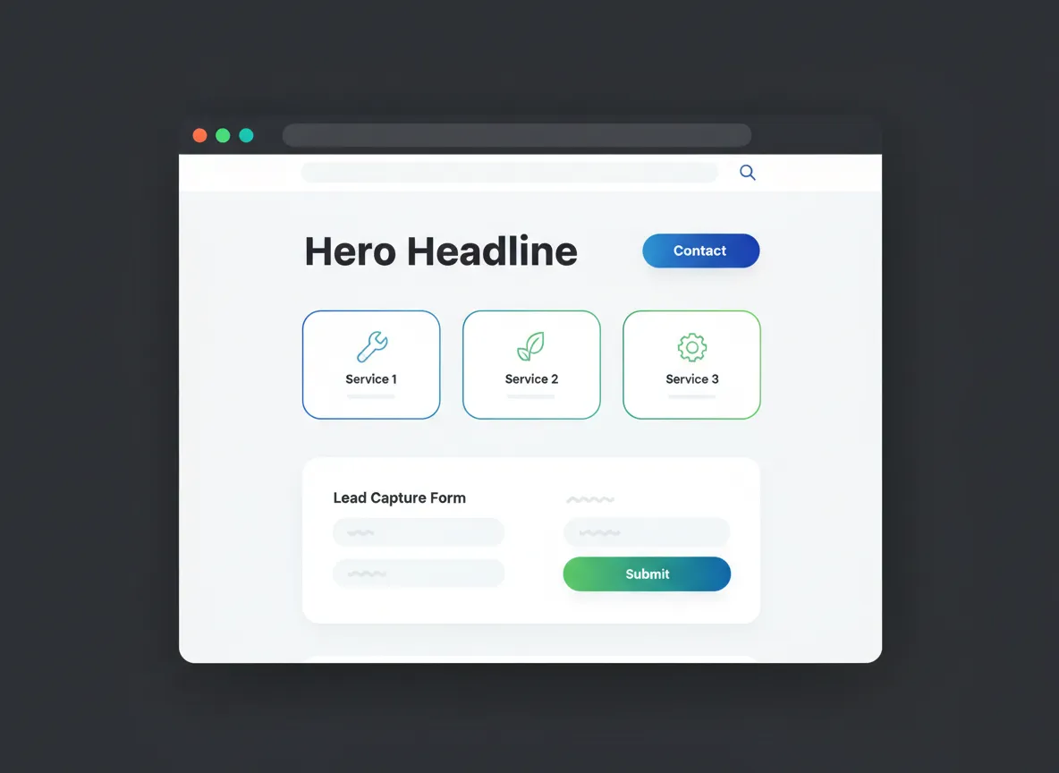 Preview of a small business website built with Rabble CRM