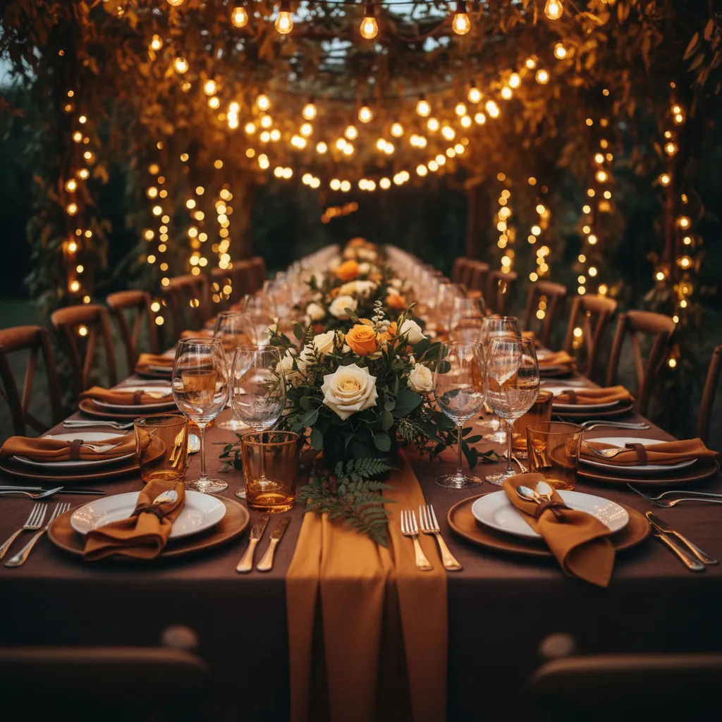 Warm-toned lifestyle image of an elegant table setting