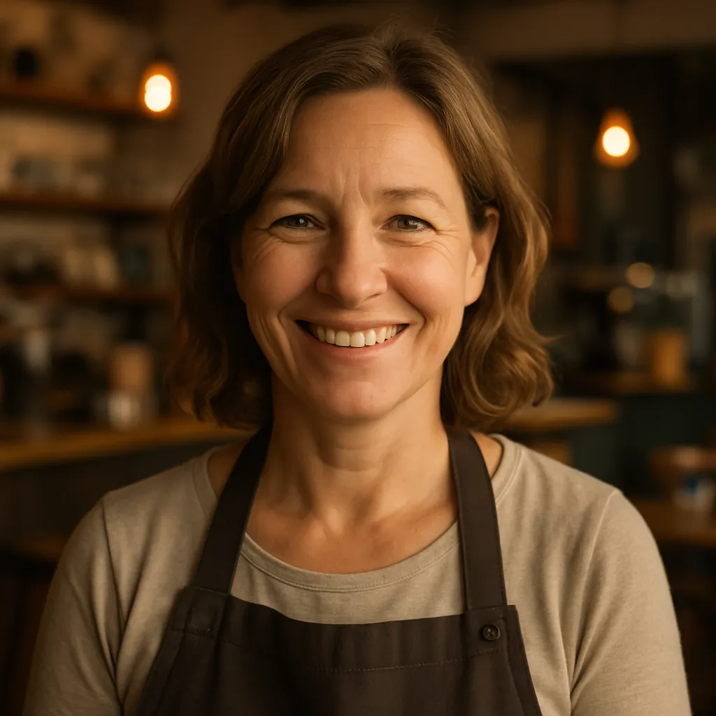 Portrait of Maya R., Café Owner