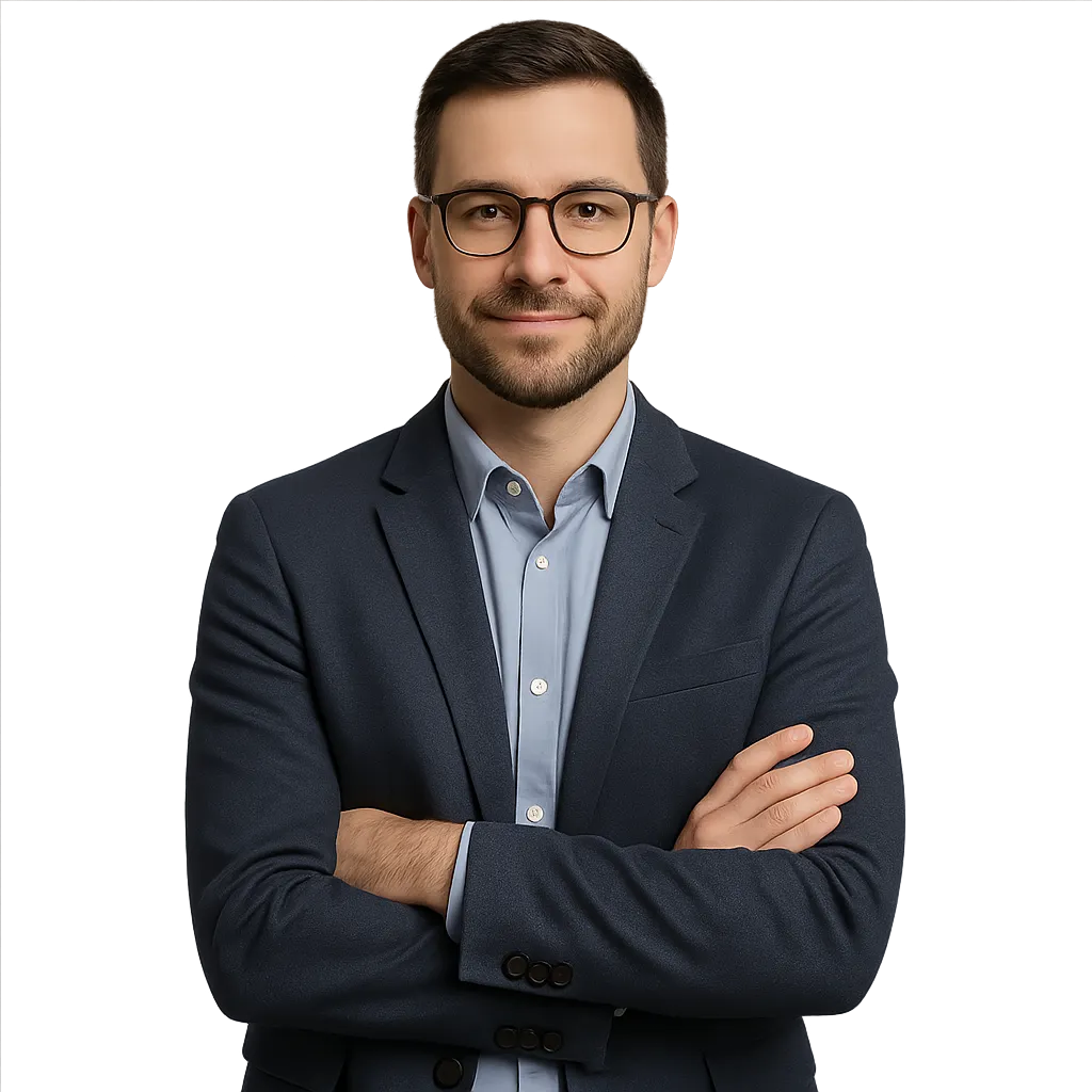 Professional business advisor portrait, transparent background