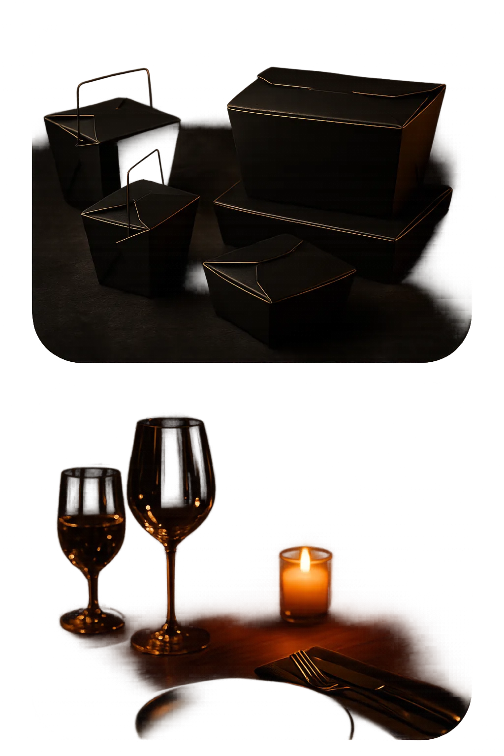 Tamales Mexican Restaurant premium takeout packaging and elegant table setting