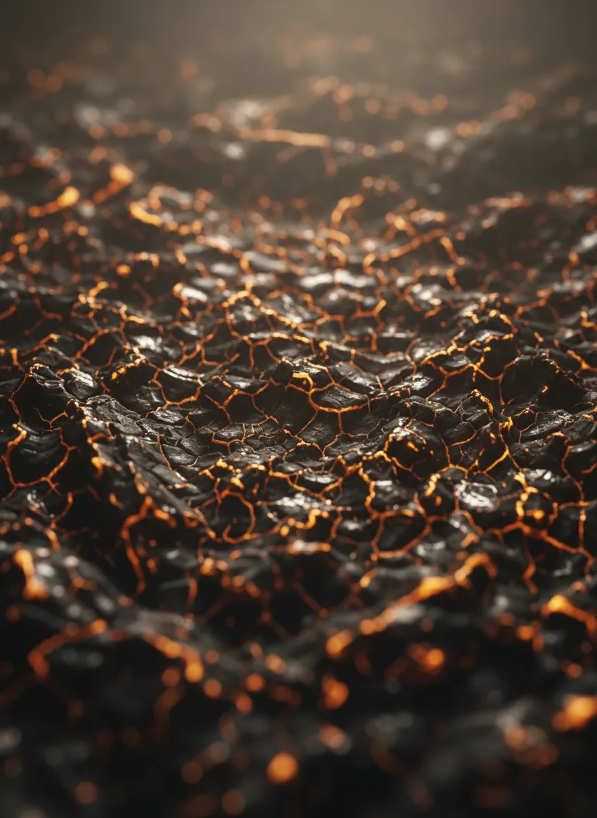 Moody abstract glowing embers restaurant detail