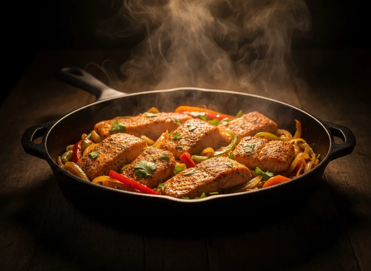 Salmon Fajitas served at Tamales Mexican Restaurant