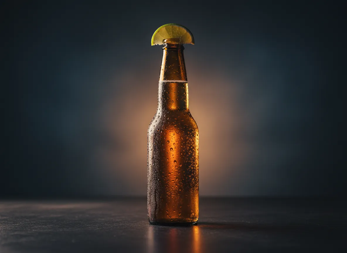 Low-key high-contrast photo of Mexican Beer