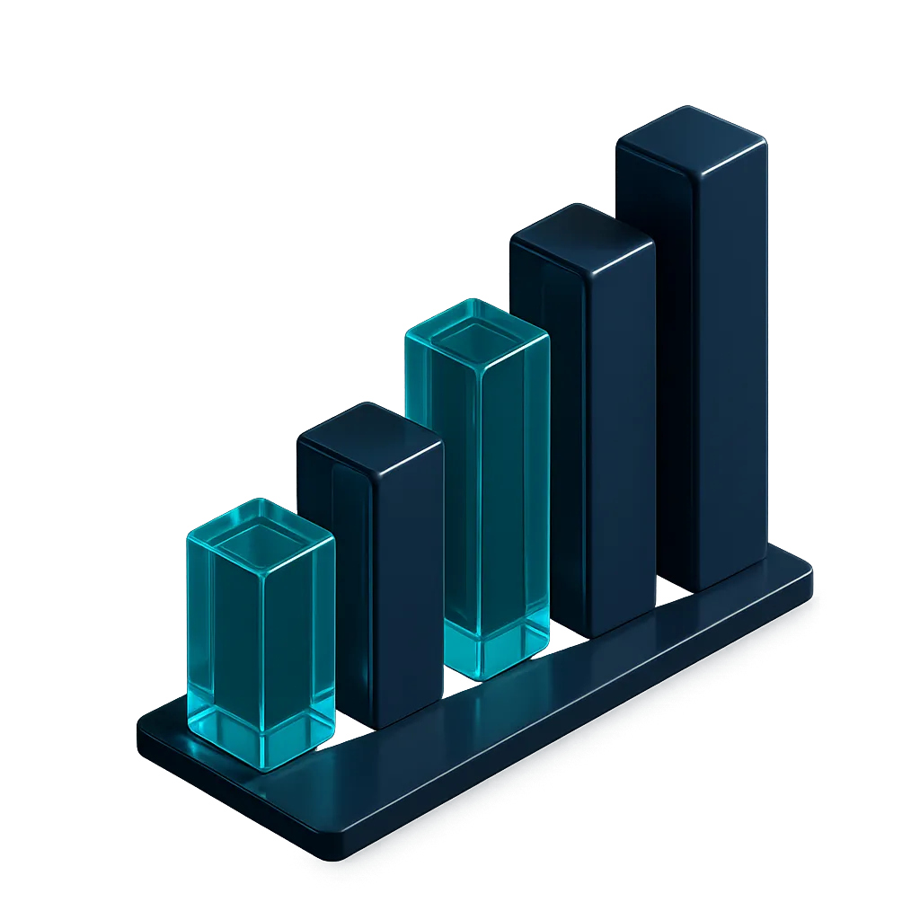 3D Growth Module analytics visual demonstrating data-backed performance and clear scaling metrics