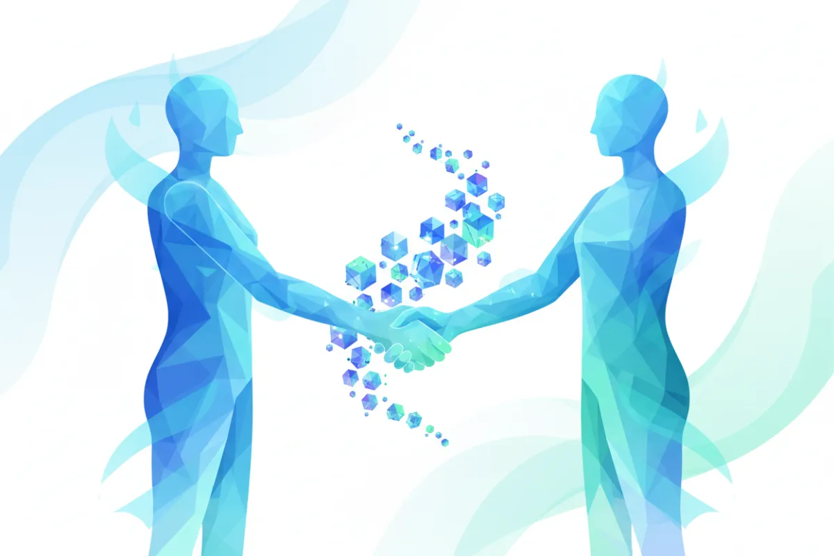 A flat illustration showing a diverse group of nonprofit professionals gathered around a digital shield icon, symbolizing data protection. The background features soft blue and teal gradients, with subtle abstract shapes, conveying a sense of security and inclusivity. The scene is bright, modern, and welcoming, with no repeated elements from other sections.