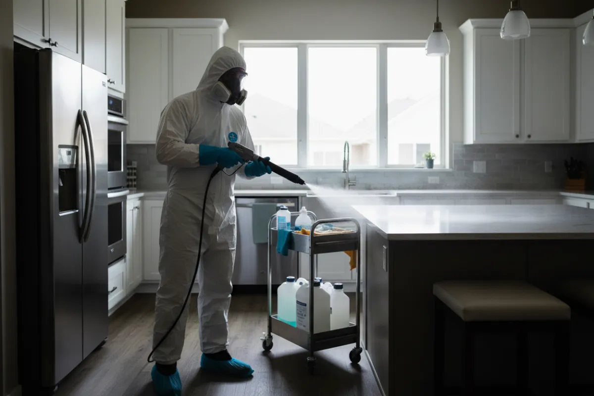 Technicien de Gestion Parasitaire FC inspectant une fondation à Montréal