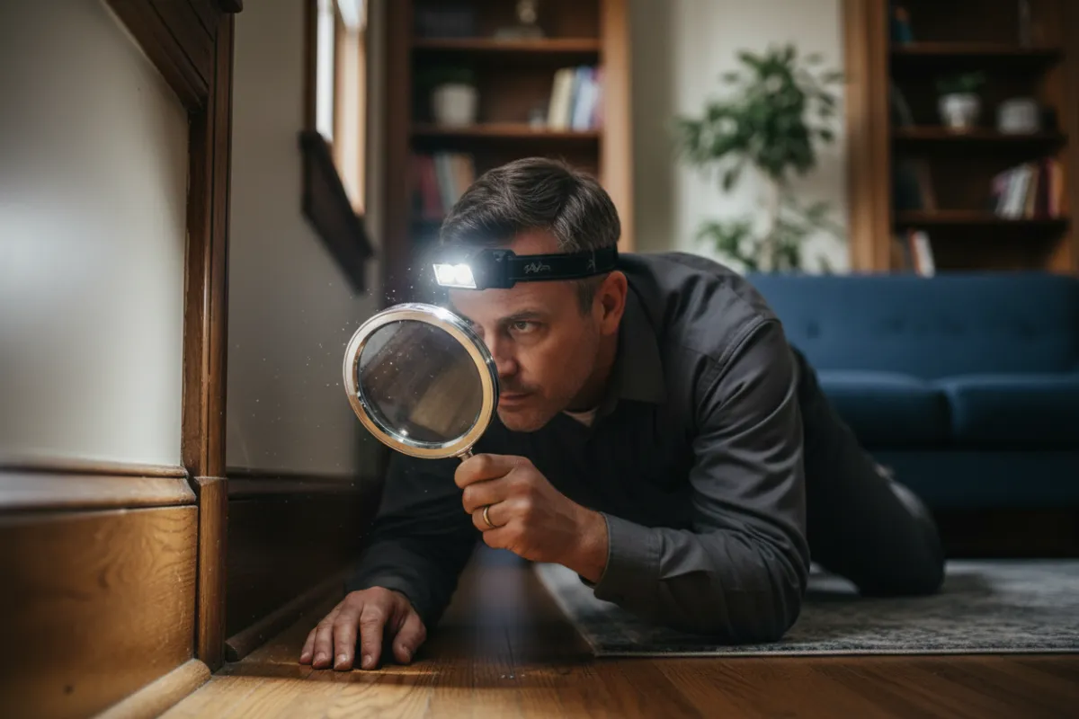 Technicien effectuant une inspection parasitaire détaillée