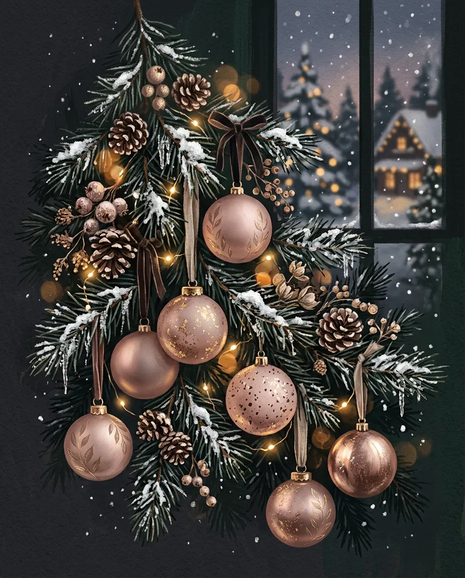 Vintage Rose Carol digital musical Christmas card preview