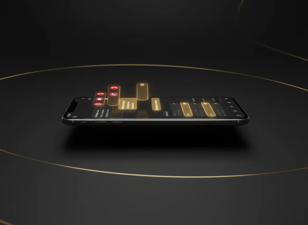 Phone screen showing missed calls turning into confirmed physio bookings