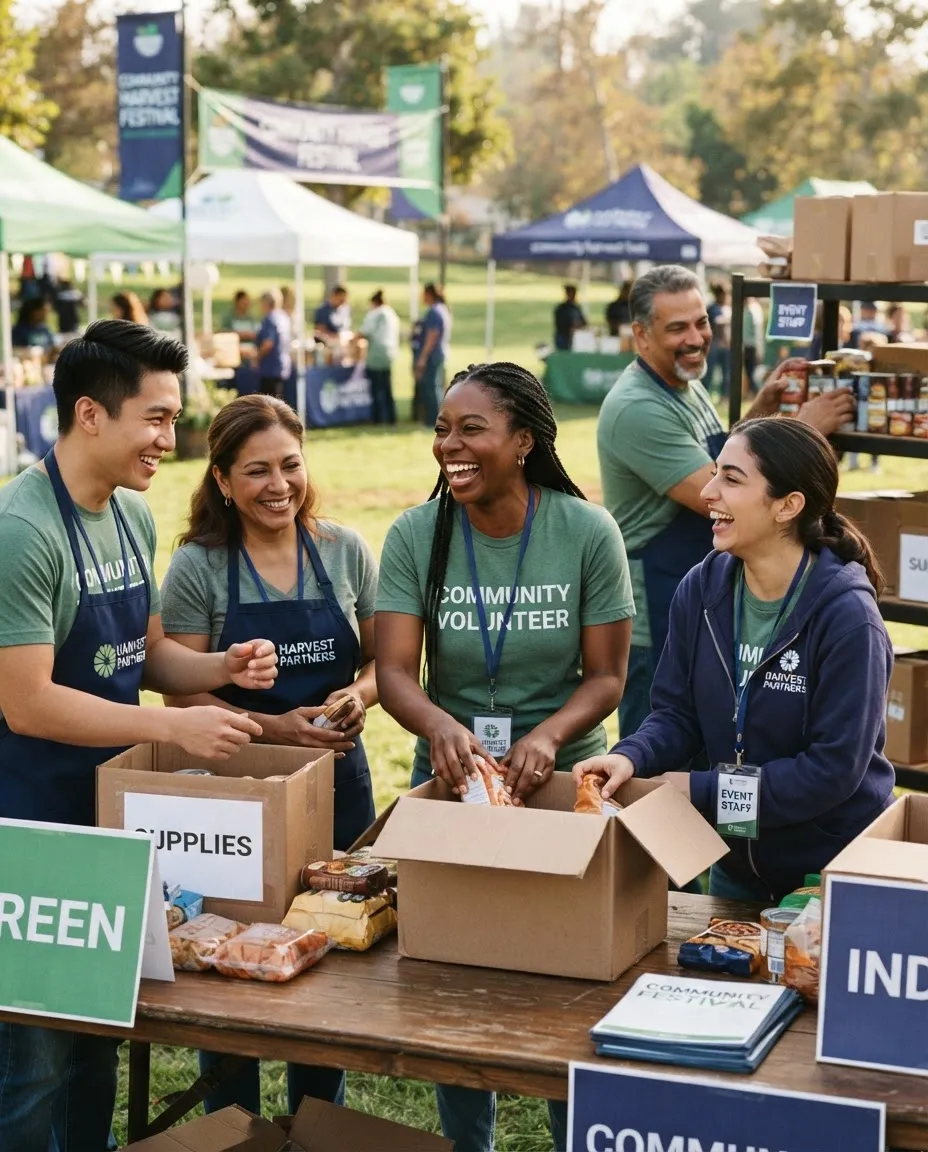 Mission in action - enthusiastic volunteer ambassadors collaborating outdoors