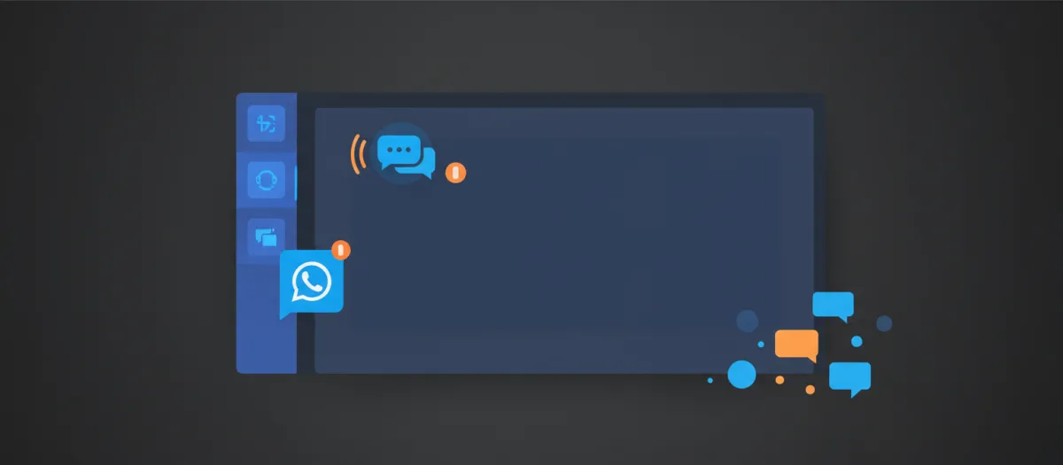 Illustrazione minimal di un sito web con notifiche di contatto