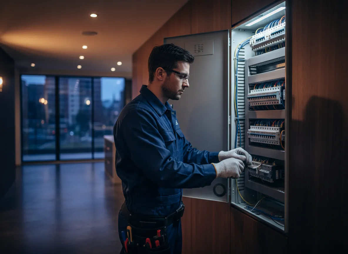 Électricien certifié GRP Nortek en intervention