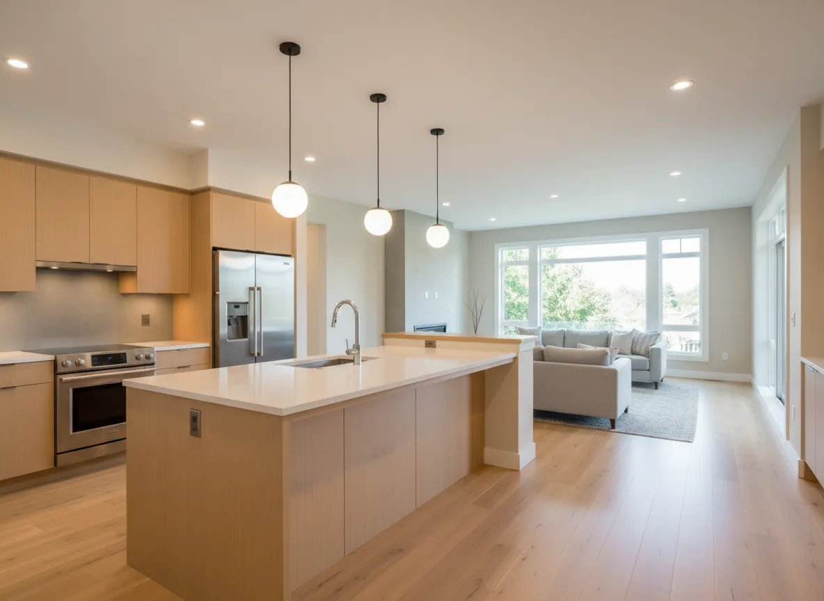 Installation de luminaires et prises dans une maison résidentielle