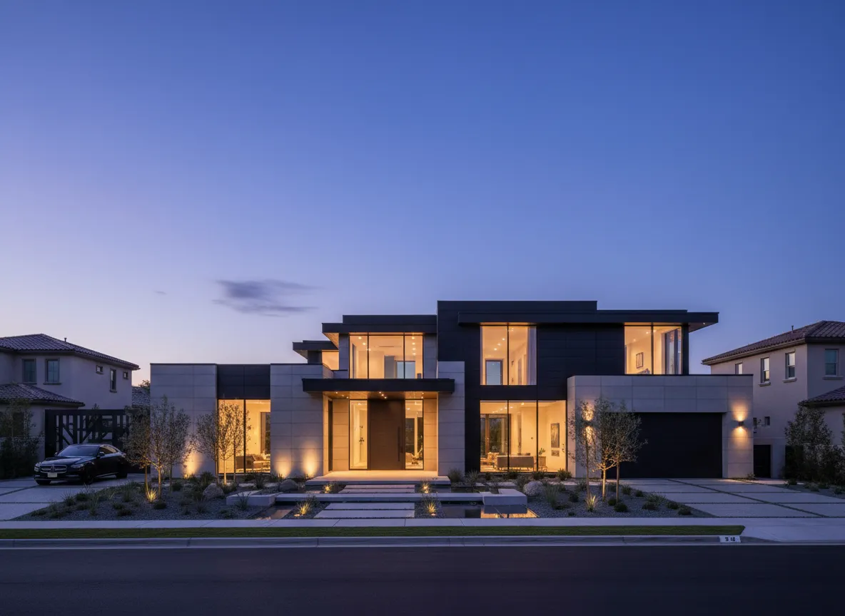 Modern single family home with clean architecture
