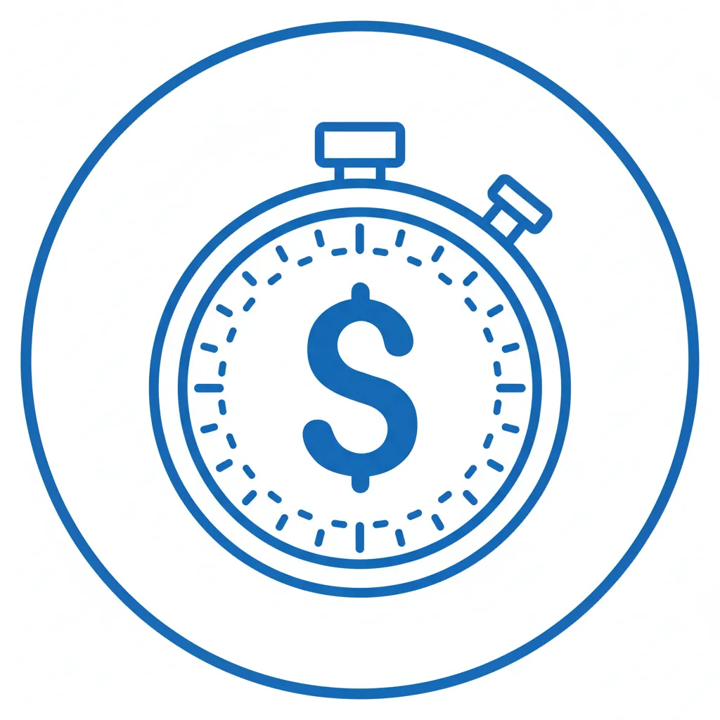 Stopwatch with dollar symbol icon