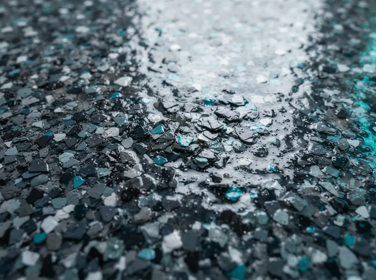 High-resolution texture close-up of Decorative Flake epoxy finish