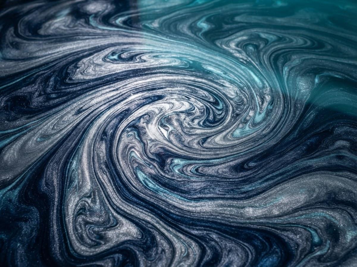 High-resolution texture close-up of Metallic Marble epoxy coating