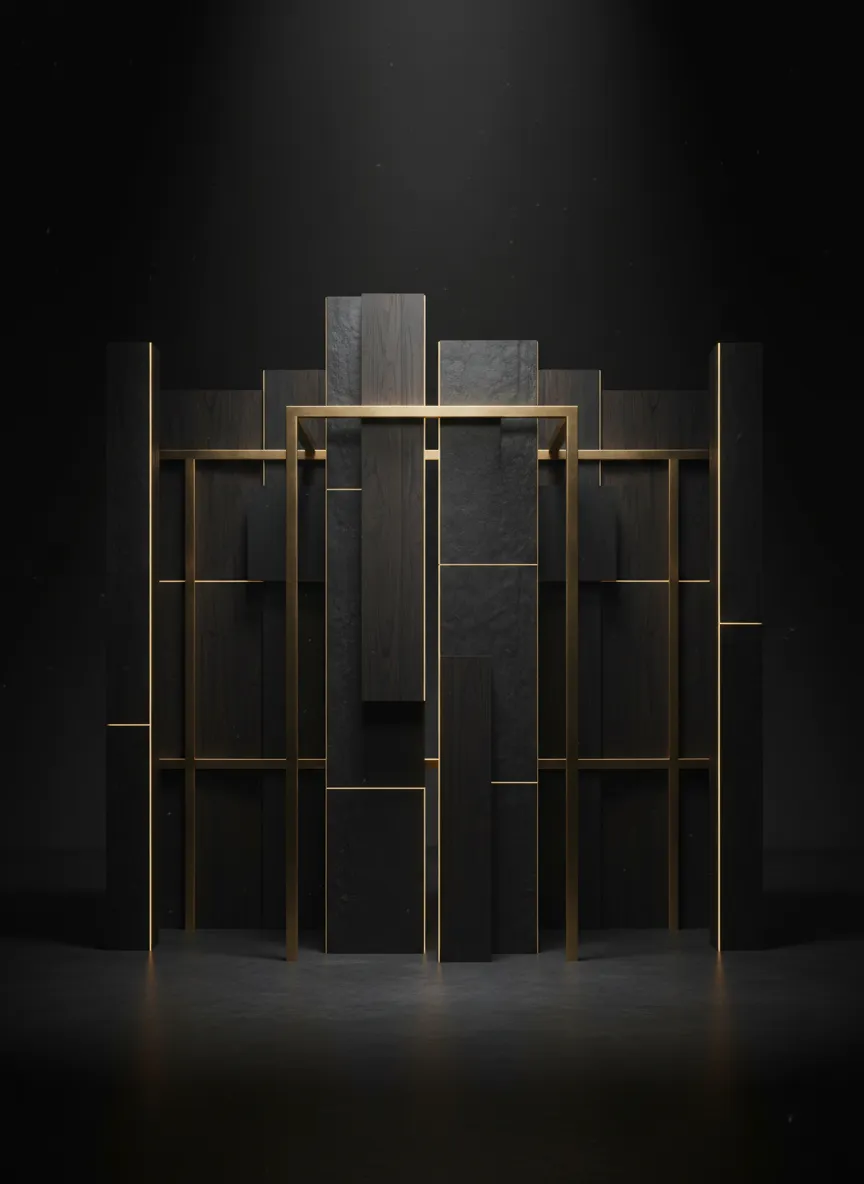 Abstract architectural details reflecting structural governance and security