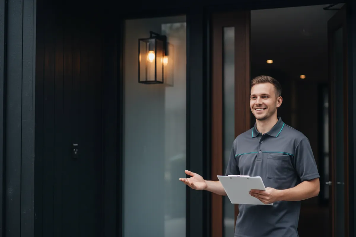 Technician installing ducted air conditioning system in Auckland home