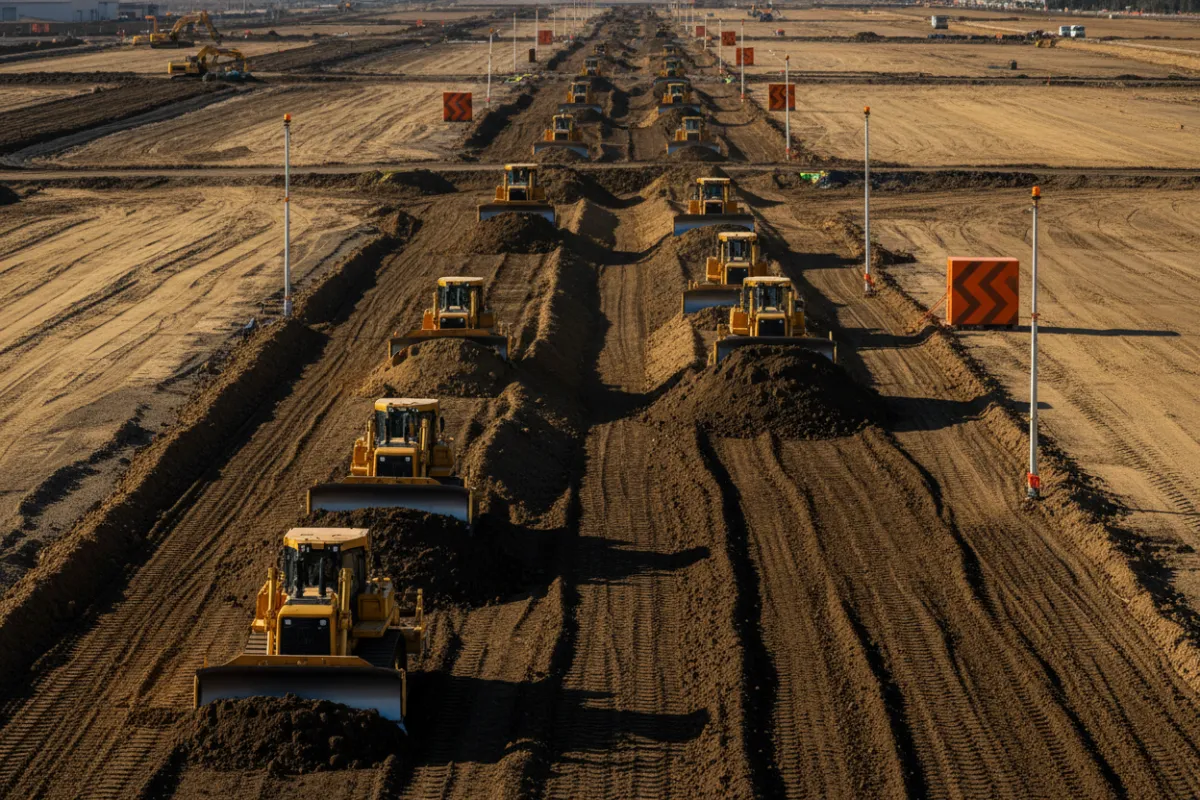 Infrastructure mass grading site