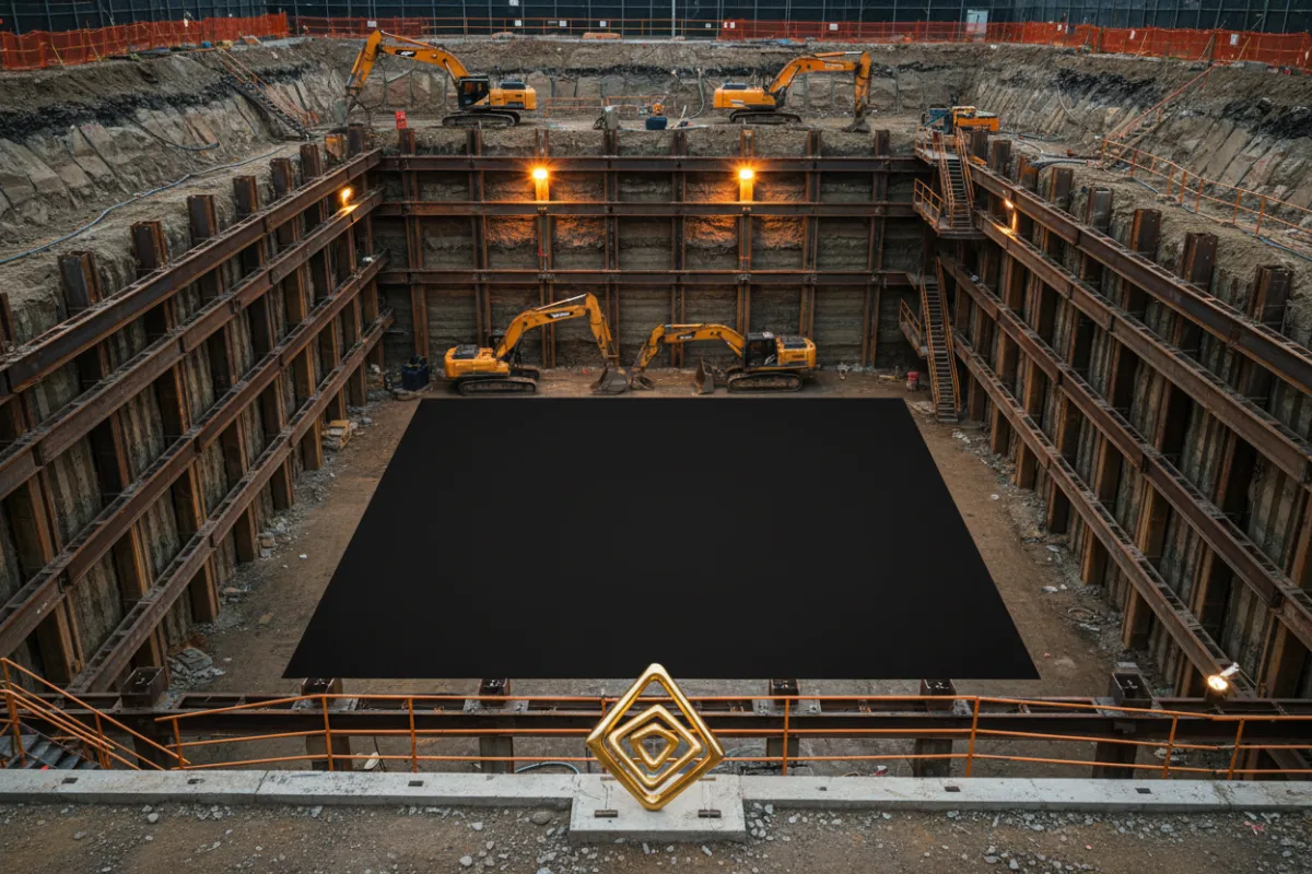 Commercial foundation excavation site