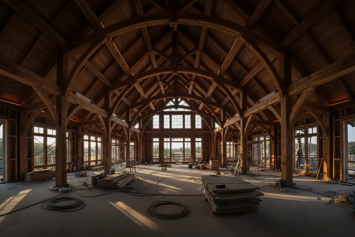 Timber Frame custom estate construction project showcase