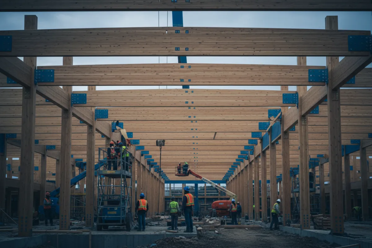 Structural Framing for modern commercial center