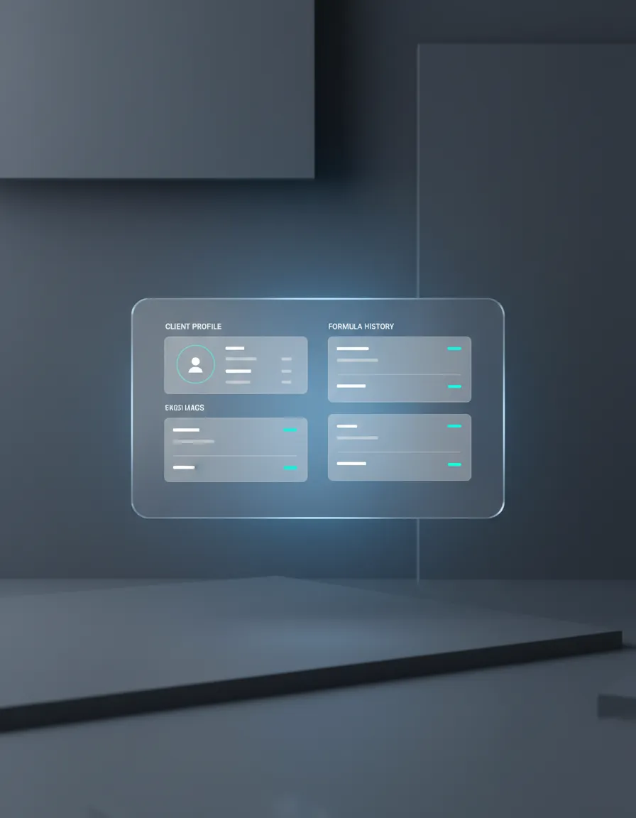 Dashboard showing comprehensive client profiles, including history and formulas