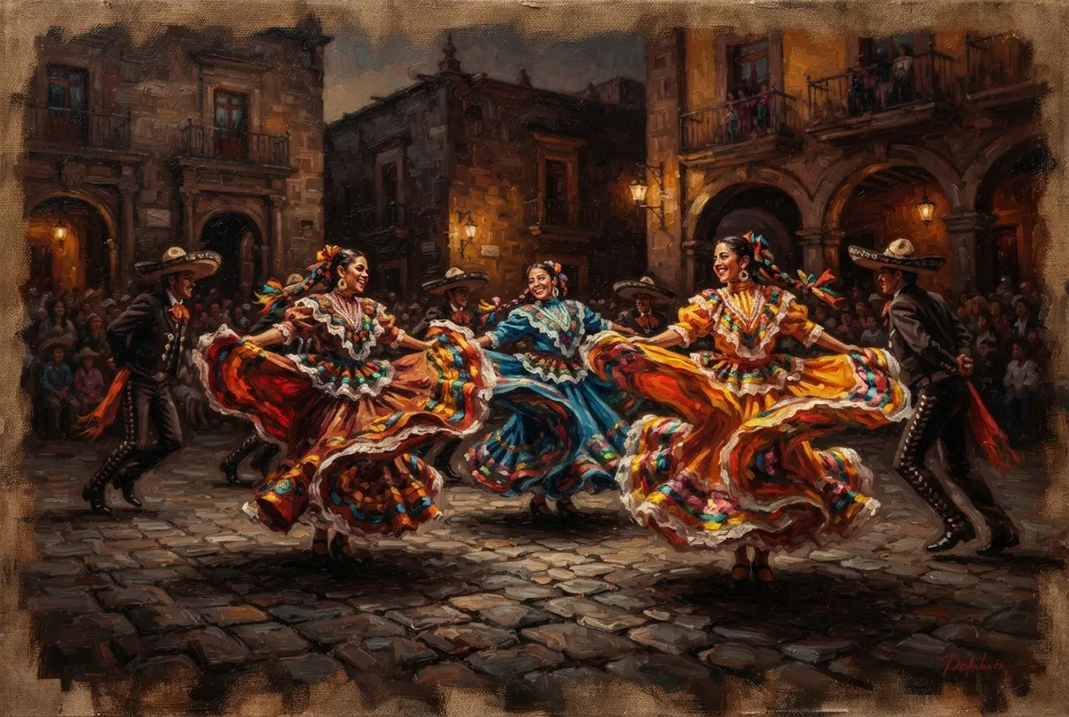 Pintura al óleo del Teatro Ricardo Castro y atmósfera de gala en Durango