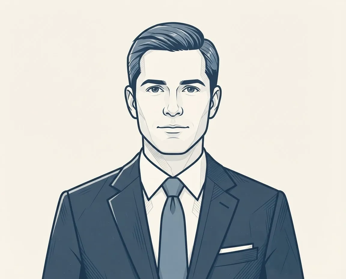 Retrato de dibujo lineal editorial de perfil político 01