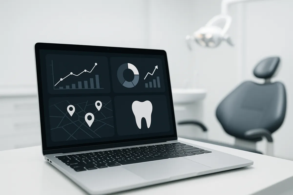 Dental AI marketing dashboard with patient metrics and appointment scheduling