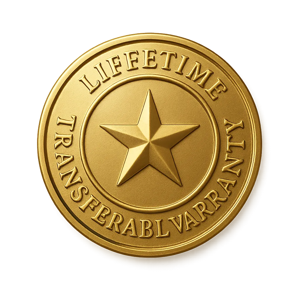 Lifetime Transferable Warranty Badge